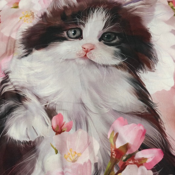 Pink Floral Ragdoll Kitten‎ Scarf Soft Pashmina Fringe Ends Festival Romantic - Picture 5 of 6